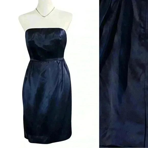 NWOT J Crew Navy Blue Cocktail Dress. Size 2. 100% Silk.